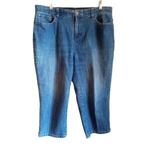 Christopher and Banks Women's High Rise Crop Jeans elastic band waist